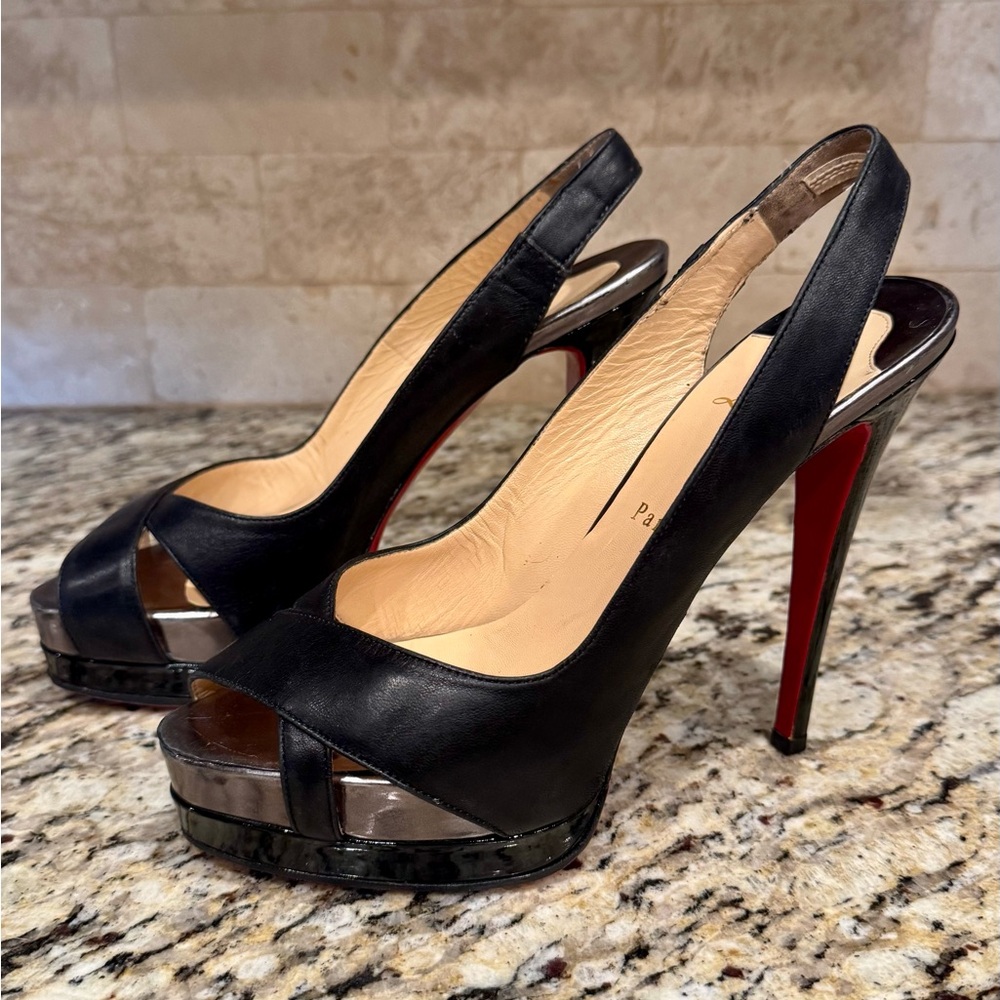 Christian Louboutin Very Croise 140 Slingback Heels – Size 39 – Casali Soles